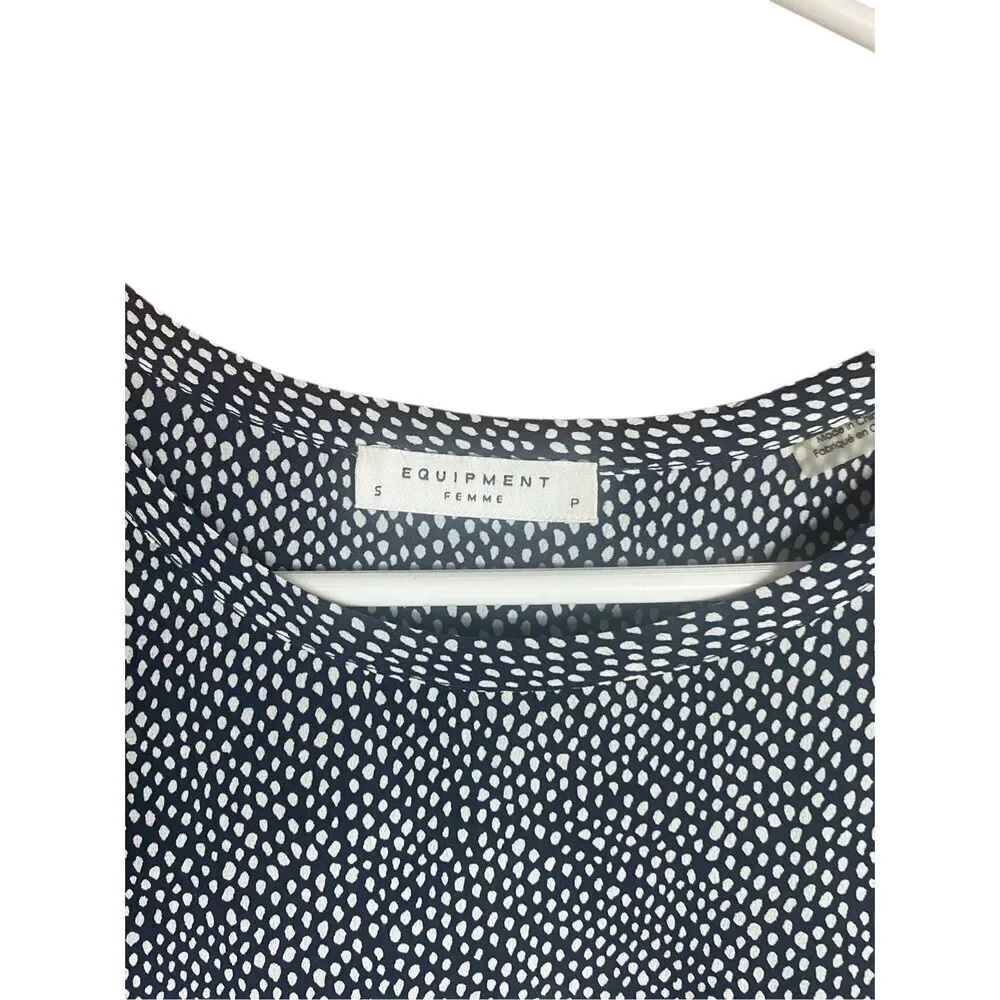 Equipment Femme Silk Blouse Dot Print Black Women S Minimalist Luxe Chic